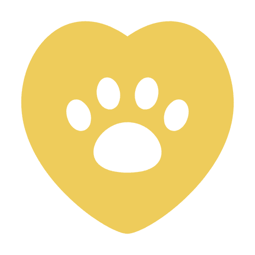 icona cuore zampa gialla cane